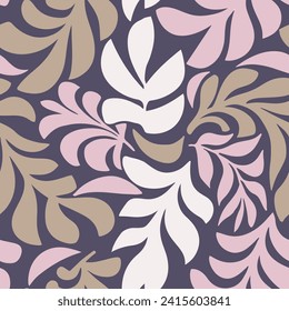 Dark Camouflage Summer Hawaiin Foliage Set Vector. Pastel Repeated Tropical Spring Monstera Fabrics Background. White Seamless Exotic Palm Ornament Art.