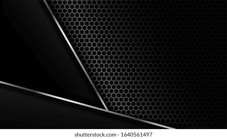 dark carbon fiber background with metal lines