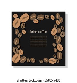 Dark card with coffee beans