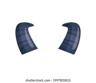 Dark cartoon horns icon on white background isolated vector illustration