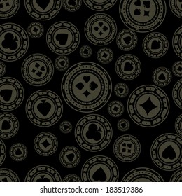 Dark Casino Chips Pattern. 