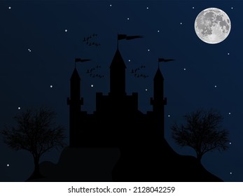 Vector de diseño de clipart de Castillo Oscuro 