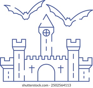 Dark Castle Icon for Gothic and Halloween-Themed Designs
