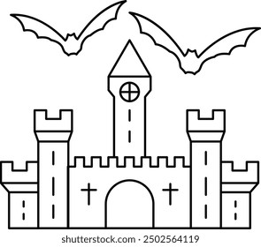 Dark Castle Icon for Gothic and Halloween-Themed Designs