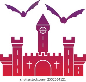 Dark Castle Icon for Gothic and Halloween-Themed Designs