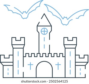 Dark Castle Icon for Gothic and Halloween-Themed Designs