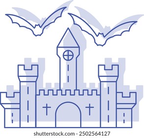 Dark Castle Icon for Gothic and Halloween-Themed Designs