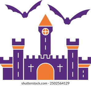 Dark Castle Icon for Gothic and Halloween-Themed Designs