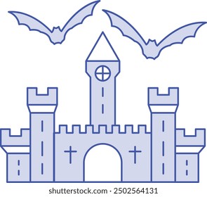 Dark Castle Icon for Gothic and Halloween-Themed Designs