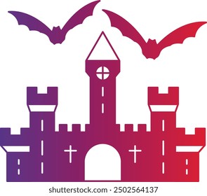 Dark Castle Icon for Gothic and Halloween-Themed Designs