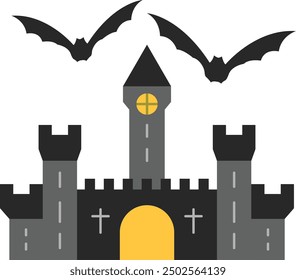 Dark Castle Icon for Gothic and Halloween-Themed Designs