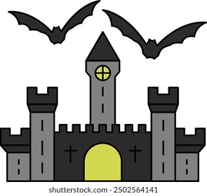 Dark Castle Icon for Gothic and Halloween-Themed Designs