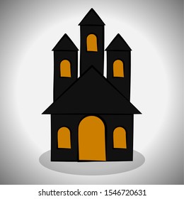 Dark castle image. Spooky halloween - Vector illustration