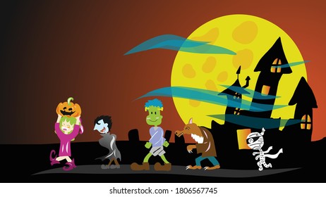 The dark castle monster  vector image for halloween content.