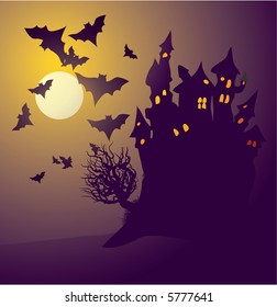 Dark castle. Vector illustration