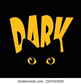 dark cat slogan design t shirt