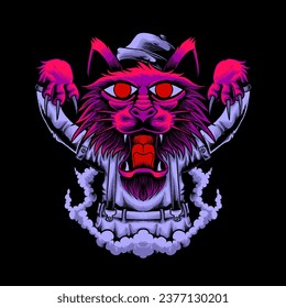 The dark cat vector illustration