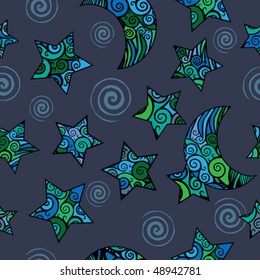 dark celestial seamless repeat