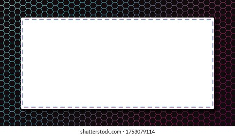 Dark cellular background with white blank letterhead in the foreground. Concept of presentations, advertising, business. Web design. Vector illustration