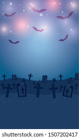 dark cemetery night scene icon