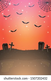 dark cemetery night scene icon