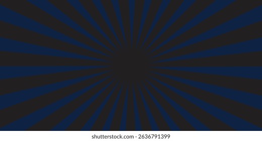 Dark Center Radiant Pattern with Navy and Black Rays in Abstract Style
