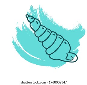 Dark cerith snail seashell, icon illustration, vector on white background