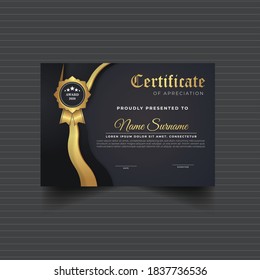 Dark Certificate of achievement template design
