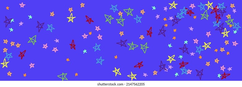 Dark Chaotic Orange Kids Purple Childish Stars Multicolor Wallpaper. Green Blue Naive Pastel Colorful Mint Vibrant Illustration. Violet Rainbow Turquoise Pink Vivid Red Bright Handdrawn Stars.