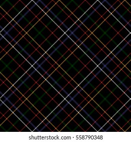 Dark checkered diagonal tartan seamless fabric texture. Vector illustration. Flat design. No gradient. No transparent. EPS 10.
