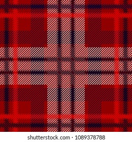 	
Dark checkered textile print. Seamless vector pattern with checkers and stripes. Hipster fashion collection. Textile design for shirts, dresses, plaids, napkins, tablecloth. Red, black.
