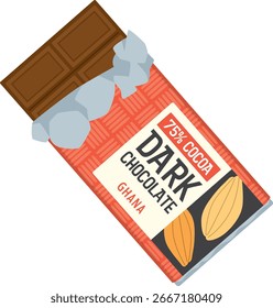 Chocolate escuro com 75% de cacau