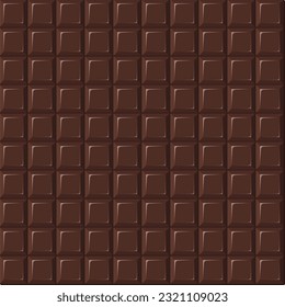 Dark Chocolate background. Chocolate bar seamless pattern. World Chocolate Day post, postcard or banner.