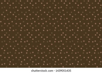 Dark chocolate background polka dots seamless pattern. Vector illustration.