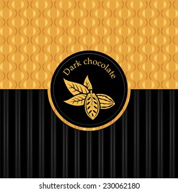 Dark chocolate background in yellow and black color