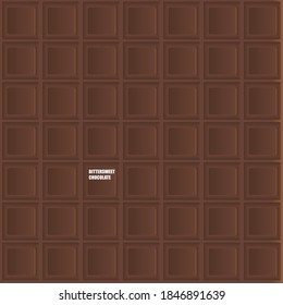 Dark chocolate bar as background. Vector illustration.