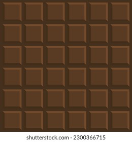 Dark chocolate bar background. Vector cartoon of dark chocolate bar seamless background
