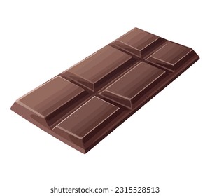 Dark chocolate bar with cacao over white