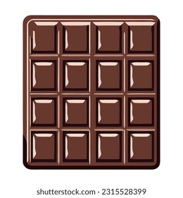 dark chocolate bar design illustration over white