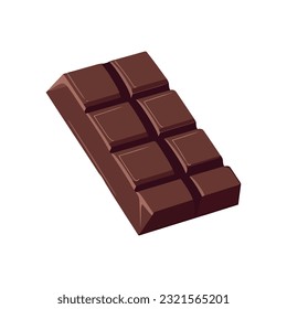 Dark chocolate bar design over white