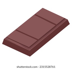 dark chocolate bar design vector over white