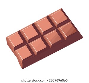 Dark chocolate bar , a gourmet dessert isolated