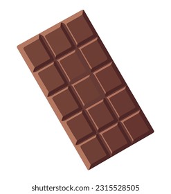 Dark chocolate bar illustration over white