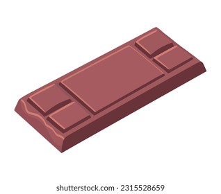 dark chocolate bar illustration over white
