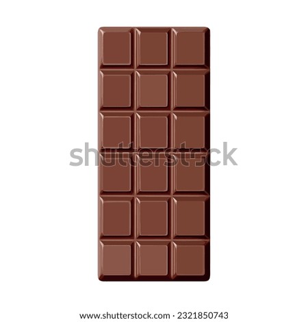 Dark chocolate bar illustration over white