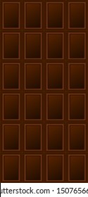 Dark chocolate bar template or pattern. Dark or milk chocolate mockup. Simple chocolate template for food package design. Sweet dessert banner. Oblong rectangle candy bar. Confection texture