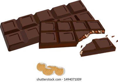 dark chocolate bar with toasted hazelnuts