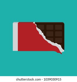 dark chocolate bar vector