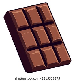 dark chocolate bar vector design over white