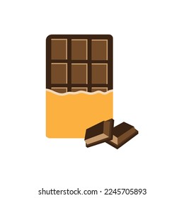 Dark chocolate bar vector, illustration,  icon.